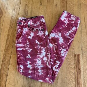 Miss Me Reddish Pink Tie-Dye Skinny Jeans